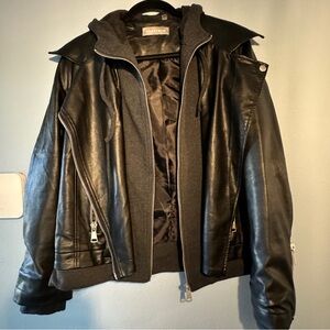 Bagatelle Faux Leather Hoodie Jacket